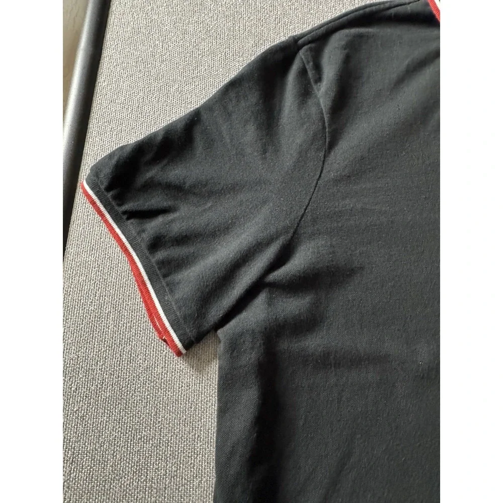 Polo Ralph Lauren Men's Black Polo Shirt With Red And White On Collar XL Classic